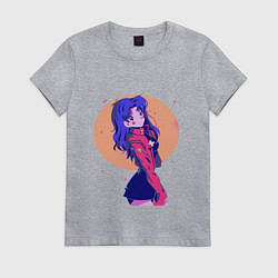 Футболка хлопковая женская Misato Katsuragi Evangelion, цвет: меланж