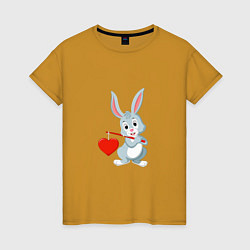 Женская футболка Влюблённый кролик