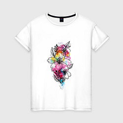 Женская футболка Beautiful flowers of different colors