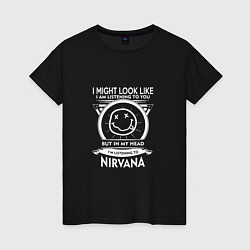 Женская футболка Listening to NIRVANA