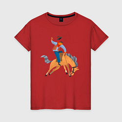 Женская футболка Наездник на лошадкe