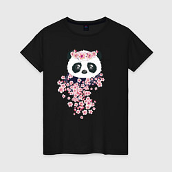 Женская футболка Панда в сакуре