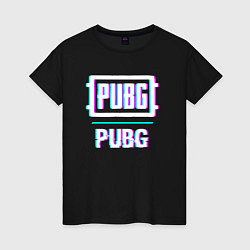 Женская футболка PUBG в стиле glitch и баги графики