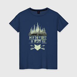 Женская футболка Лисички в лесу