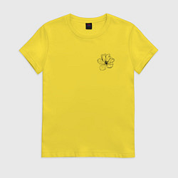 Футболка хлопковая женская Hibiscus, цвет: желтый