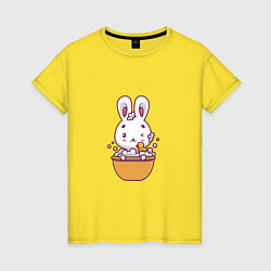 Женская футболка Кролик в ванне