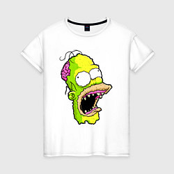 Женская футболка Гомер Симпсон - зомби - halloween