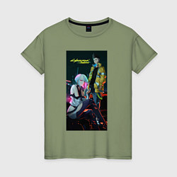 Женская футболка Аниме Cyberpunk Edgerunners Дэвид и Люси