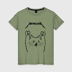 Женская футболка Metallica - rock cat