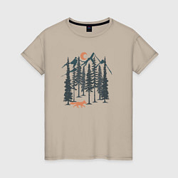 Женская футболка Лисичка в Лесу