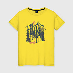 Женская футболка Лисичка в Лесу