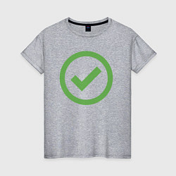 Женская футболка Approved - зелёная галка