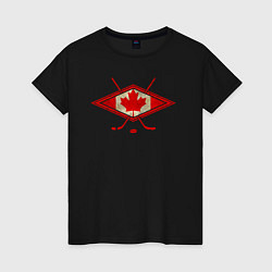 Женская футболка Флаг Канады хоккей