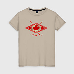 Женская футболка Флаг Канады хоккей