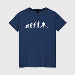 Женская футболка Эволюция в хоккей