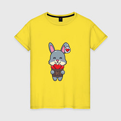 Женская футболка Кролик и сердечки