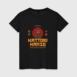 Футболка хлопковая женская Hattori hanzo убить билла, цвет: черный