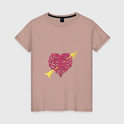 Женская футболка Прямо в сердце