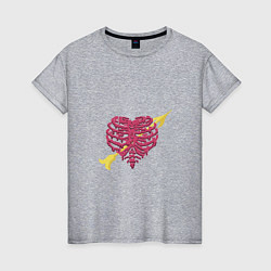 Женская футболка Прямо в сердце