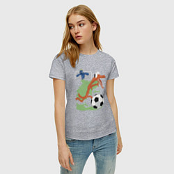 Футболка хлопковая женская Орандж, цвет: меланж — фото 2