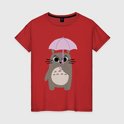 Женская футболка Тоторо с зонтом