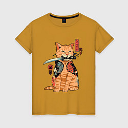 Женская футболка Японский Кот Якудза