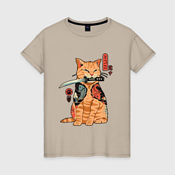 Женская футболка Японский Кот Якудза
