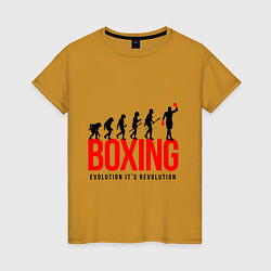 Футболка хлопковая женская Boxing evolution, цвет: горчичный