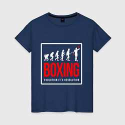 Женская футболка Boxing evolution its revolution