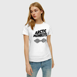Футболка хлопковая женская Arctic Monkeys, цвет: белый — фото 2