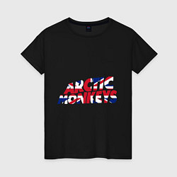 Футболка хлопковая женская Arctic monkeys Britain, цвет: черный