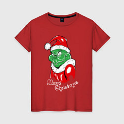 Женская футболка Merry Christmas, Santa Claus Grinch