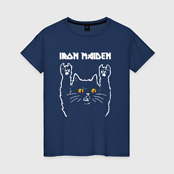 Женская футболка Iron Maiden rock cat