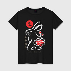 Женская футболка Chinese New Year - rabbit with flower