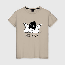 Женская футболка No love - angel in mask