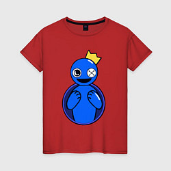 Футболка хлопковая женская Радужные друзья: Синий персонаж, цвет: красный