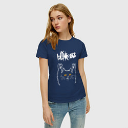 Футболка хлопковая женская Blink 182 rock cat, цвет: тёмно-синий — фото 2