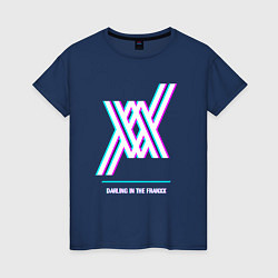 Женская футболка Символ Darling in the FranXX в стиле glitch