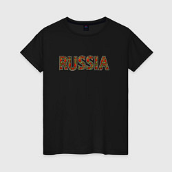 Женская футболка Russia в хохломе