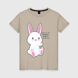 Женская футболка Милый кролик happy