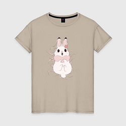 Женская футболка Cute white rabbit