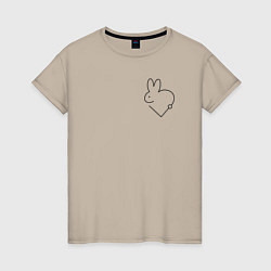 Женская футболка Love line rabbit