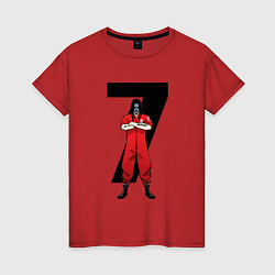 Футболка хлопковая женская Slipknot Семерка, цвет: красный