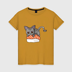Женская футболка Sushi cat