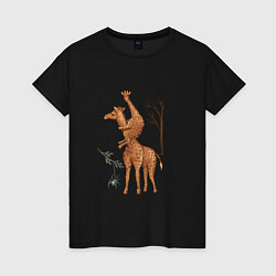 Женская футболка Жирафы и паук