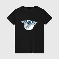 Женская футболка Котик в маске летучей мыши