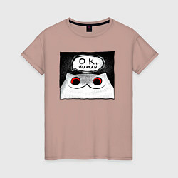 Женская футболка Мрачный кот - Ok, human