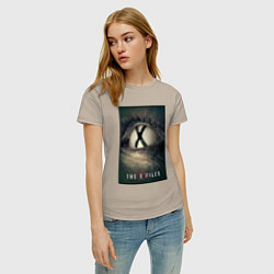 Футболка хлопковая женская X - Files poster, цвет: миндальный — фото 2