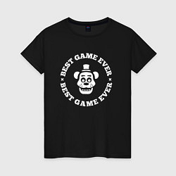 Женская футболка Символ FNAF и круглая надпись best game ever