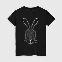 Женская футболка Голова черного кролика